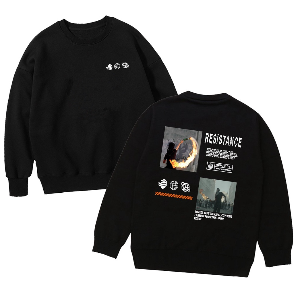 Sweater Crewneck Pria Distro Suiter Oblong Terlaris Switer Crewnek Original Warna Hitam Unisex