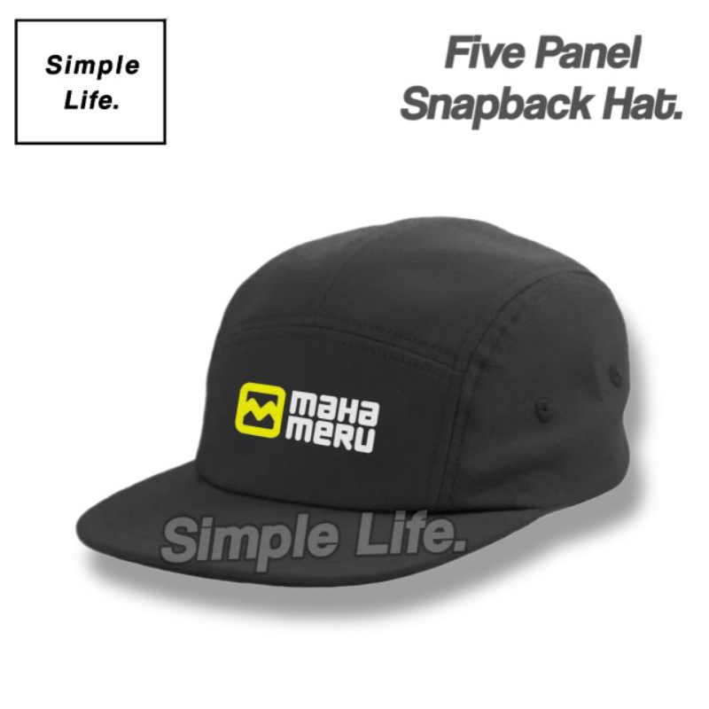Topi 5 Panel Mahameru | Snapback Hat Five Panel | Topi Hiphop | Distro | Gunung | Hat Mahameru