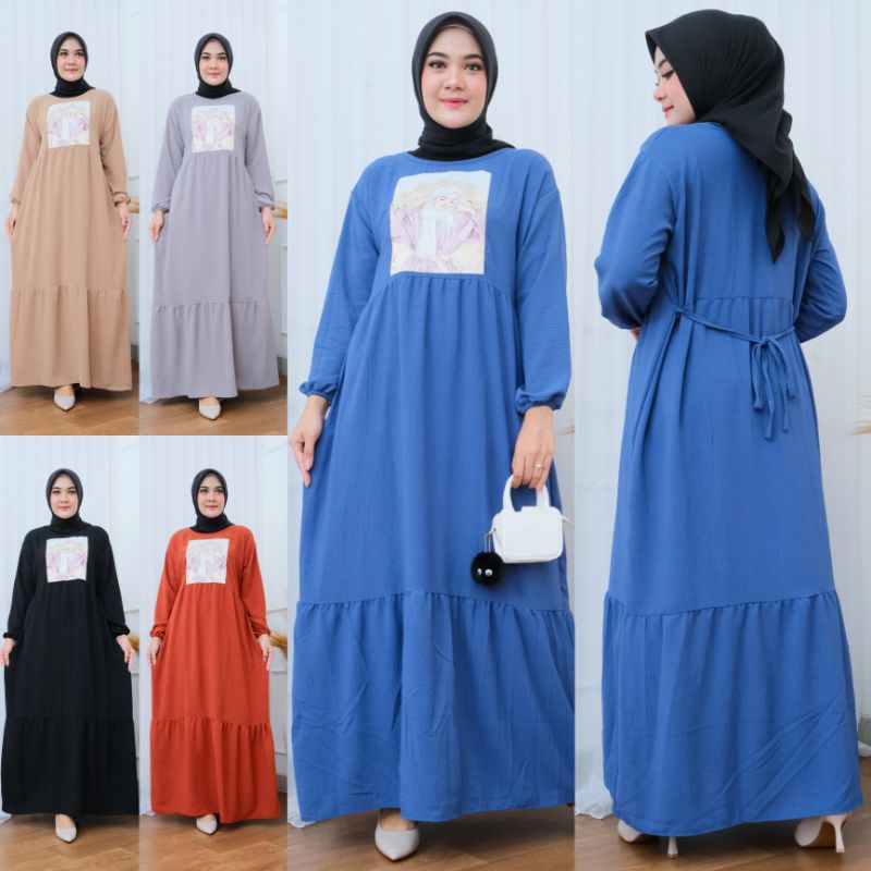 Gamis Jumbo Cringkle Airflow - Crinkle