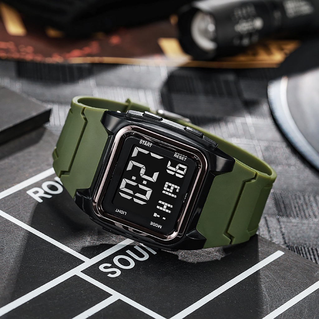 COD✅ Jam Tangan Digital Pria Sport Anti Air Kualitas Tinggi Watch LED Segi    S1237