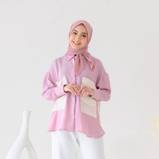 (DBY) KEMEJA AISYAH OVERSIZE FULL KANCING BLOUSE WANITA RAYON PREMIUM