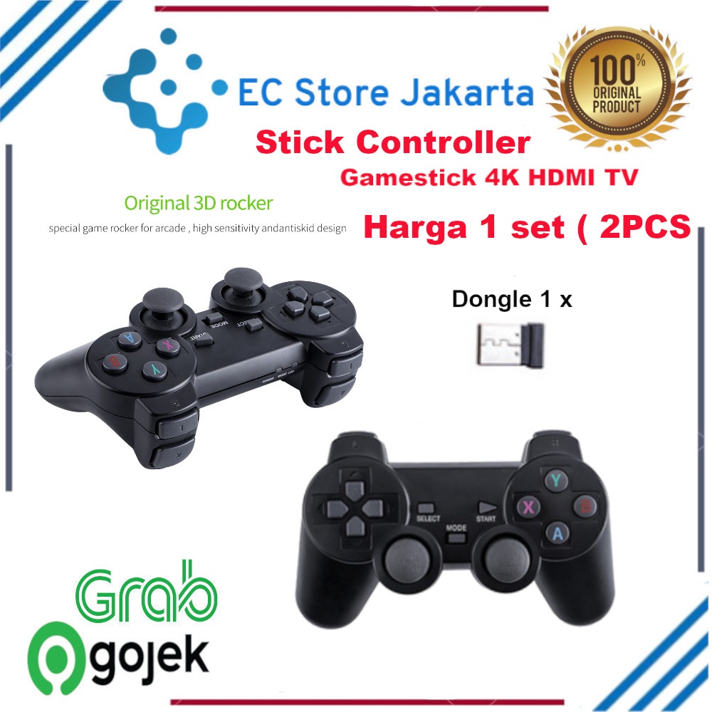 Wireless Gamepad With USB Dongle Stick Wireless Game Controller For 4K Gamestick TV