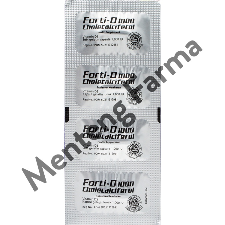 Forti-D 1000 Vitamin D3 4 Kapsul - Suplemen Vitamin D3