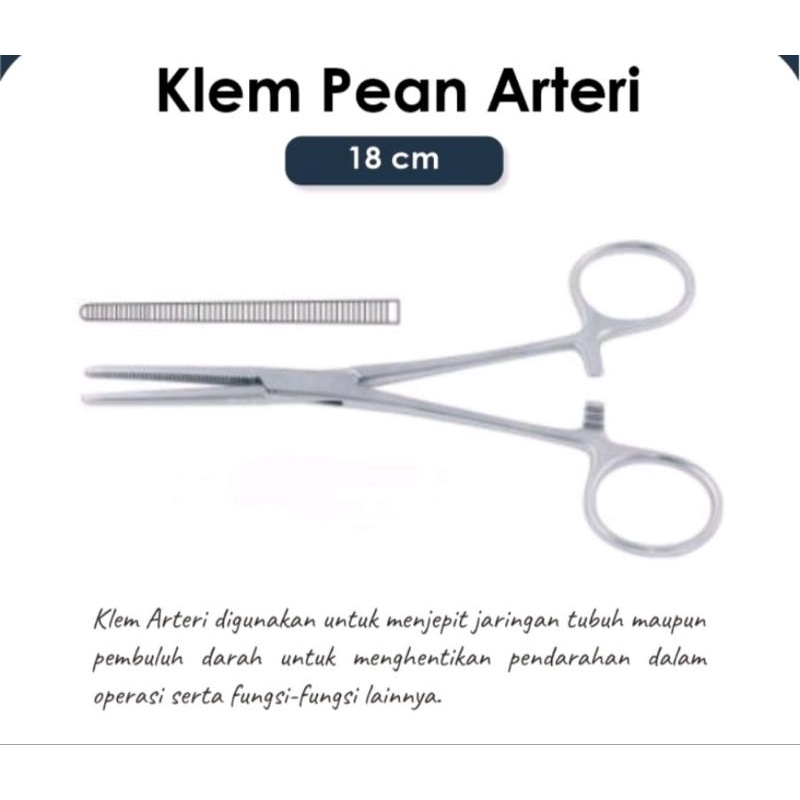 Klem Arteri Pean Lurus 16 cm &amp; 18 cm