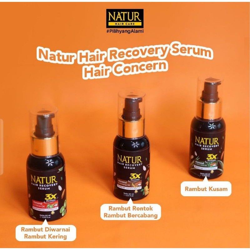 Natur Hair Recovery Serum Almond  &amp; Aloe Vera Oil -Almond &amp; Olive Oil -Almond &amp; Ginseng Oil