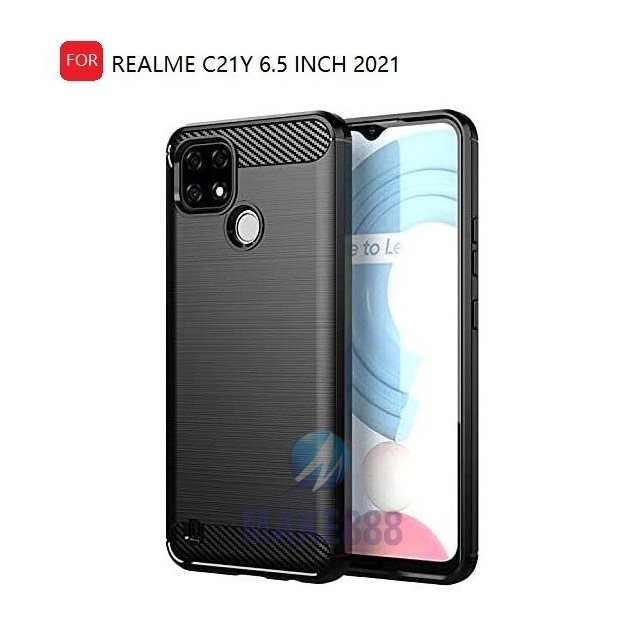 CASE SLIM FIT CARBON IPAKY REALME C21Y C25Y SOFTCASE - GA