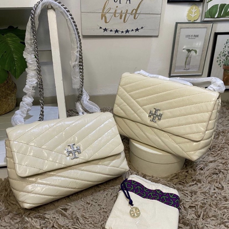 tas TB kira chevron glazed convertible cream small NWT