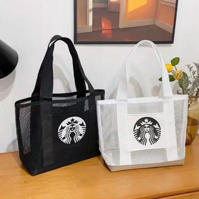 St4rbucks MEDIUM JARING TOTE BAG / Canvas Bag Handbag Beach Bag