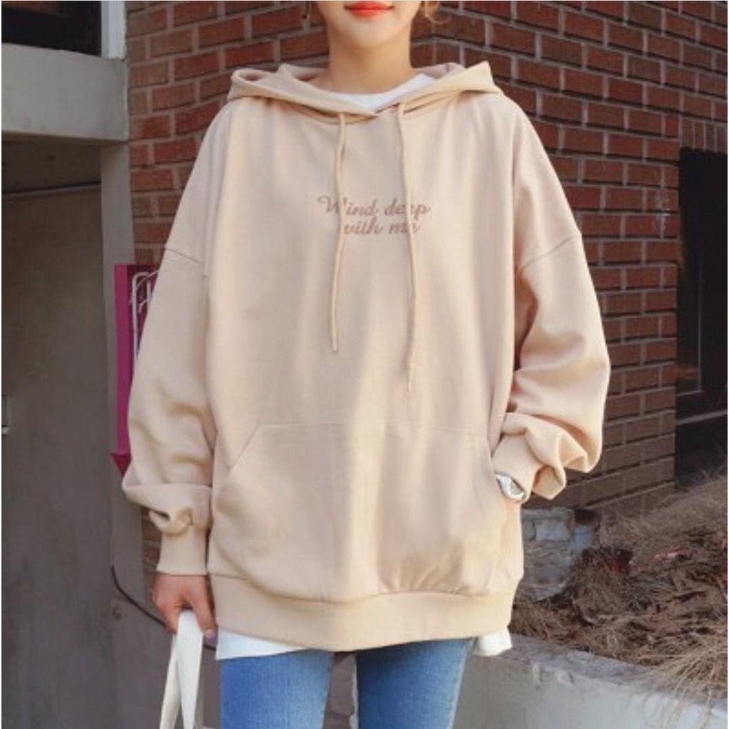 WIND DEEP HOODIE Sweater Wanita Oversize Unisex