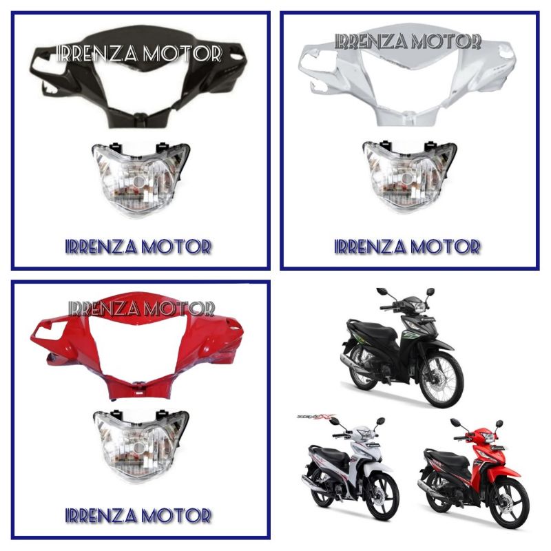 Batok kepala depan plus reflektor revo fit fi revo fi revo x putih merah hitam