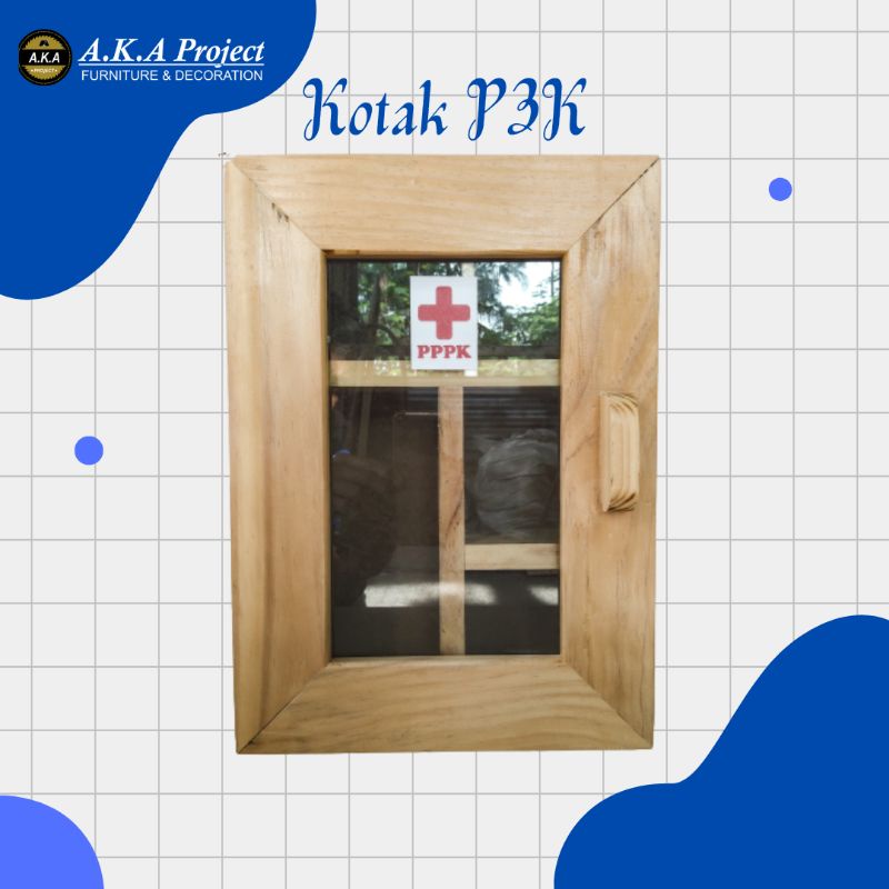 Kotak obat P3K kayu jati belanda estetik (FREE PACKING)