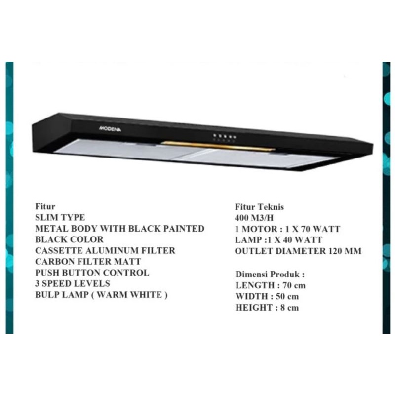 Cookerhood MODENA Slim Hood PX 7111 / 70 cm LED