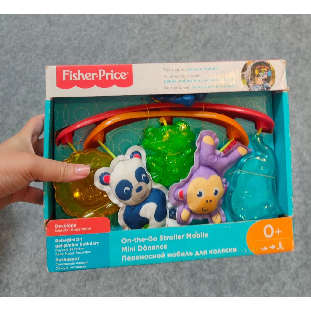 Mainan Gantung Box Bayi  Stroller Anak FISHER PRICE ON THE GO STROLLER MOBILE - Mainan Gantung Stroler Kereta Dorong Bayi Untuk Bayi Karakter Hewan Lucu Kado Bayi