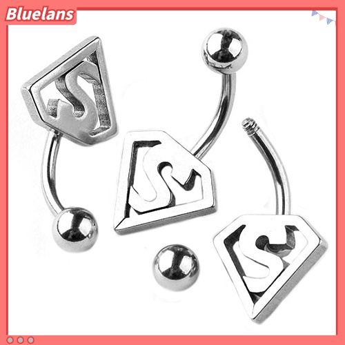 Bluelans Stainless Steel Bat Ball Belly Navel Ring Button Barbell Body Piercing Jewelry