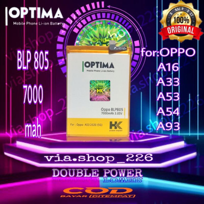 baterai Oppo A16 A33 A53 A54 A93 BLP 805 DOUBLE POWER 7000 mah BATRE hendphone battery hp hologram b
