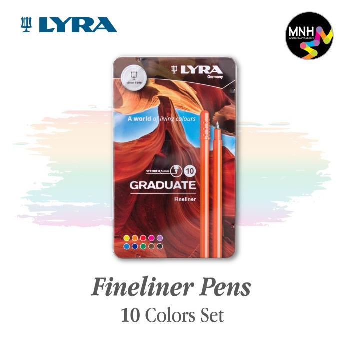 

DISKON LYRA GRADUATE FINELINER METAL BOX 10 COLOURS PENGIRIMAN CEPAT