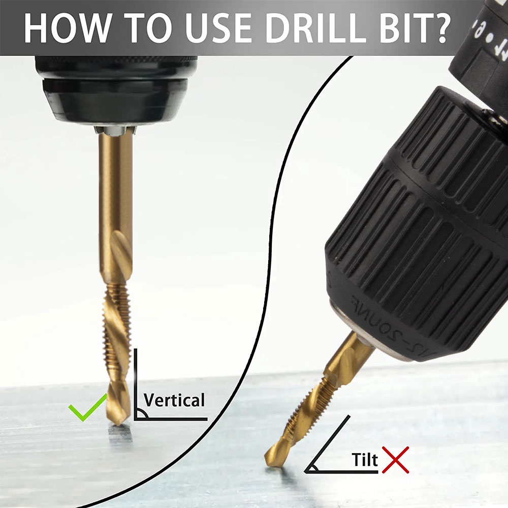 JLD Mata Bor 6PCS Pembuat Ulir Drat Hex Twist Spiral Tapper Baut Bit 0.5/0.75/0.8/1/1.25/1.5mm HSS mata