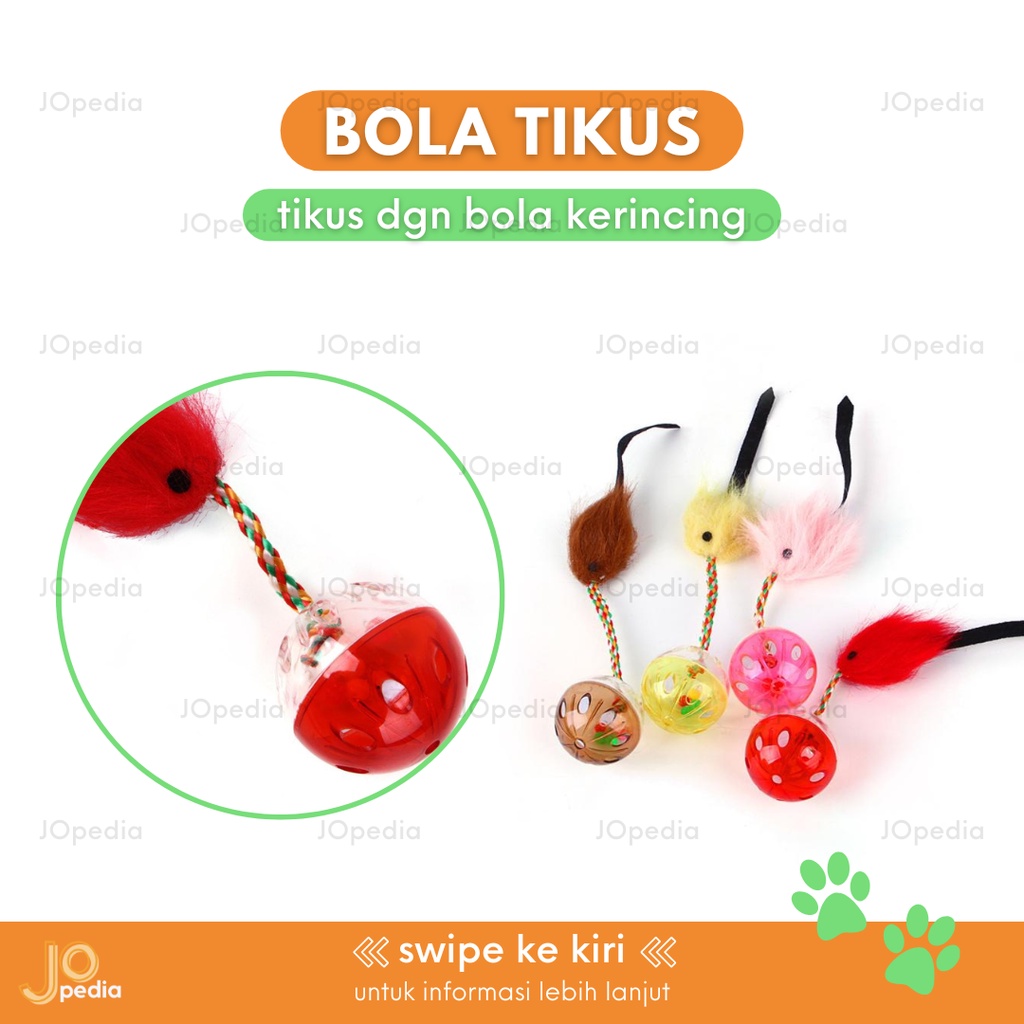 BOLA TIKUS KERINCING Mainan Kucing Anjing Gigit Bulu Dog Cat Toy