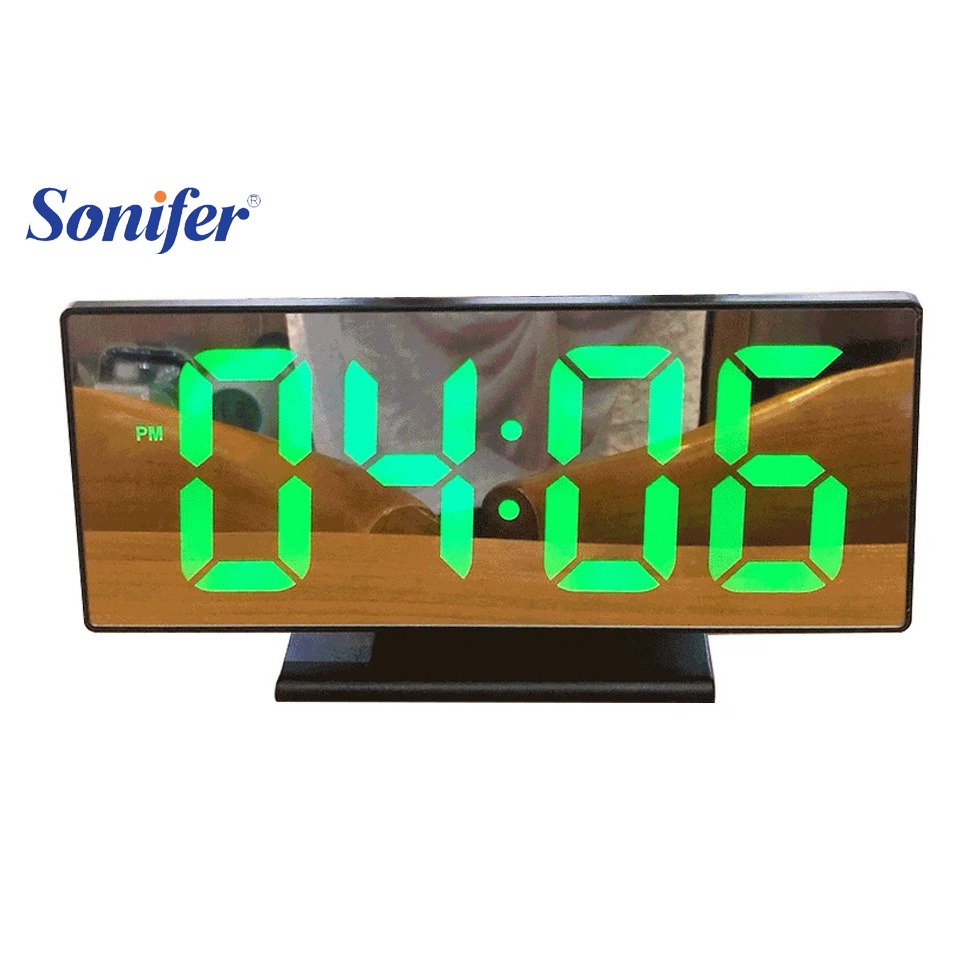 Jam Meja Digital LED / Digital Alarm Clock Mirror SONIFER