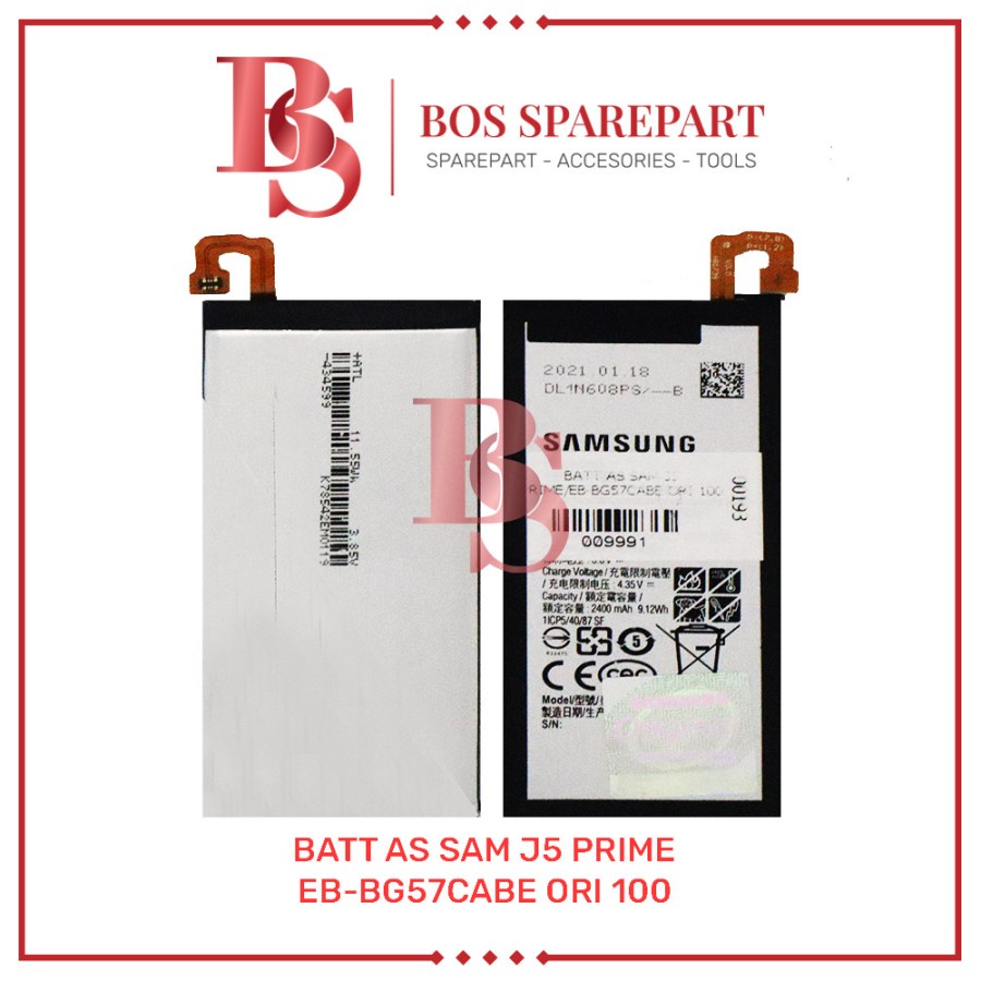 BATTERY AS SAMSUNG J5 PRIME / EB-BG57CABE ORI 100 / BATERAI / BATRE