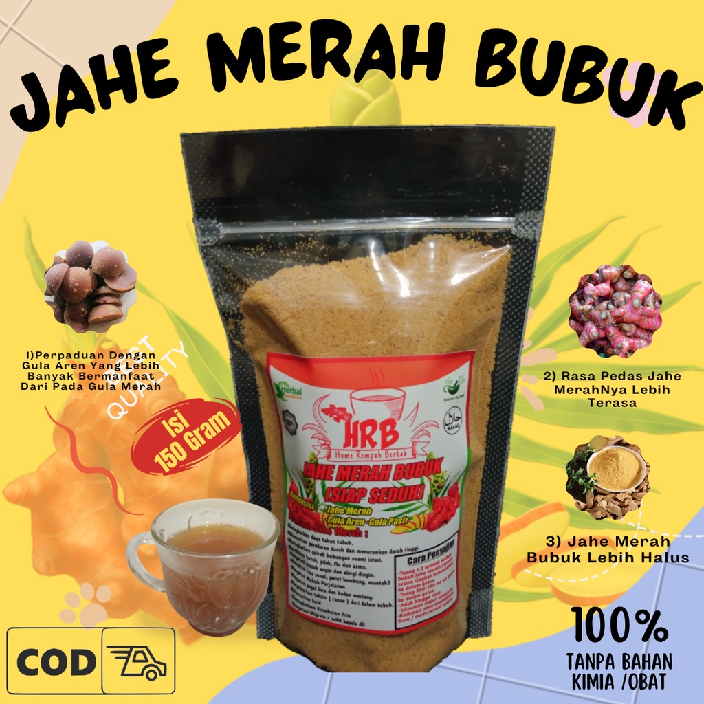 

Jahe Merah Berkah Isi 150 Gram / Serbuk Jahe Merah Instant Siap Seduh / Jahe Merah Bubuk Tanpa Obat Dan tanpa penxgawet