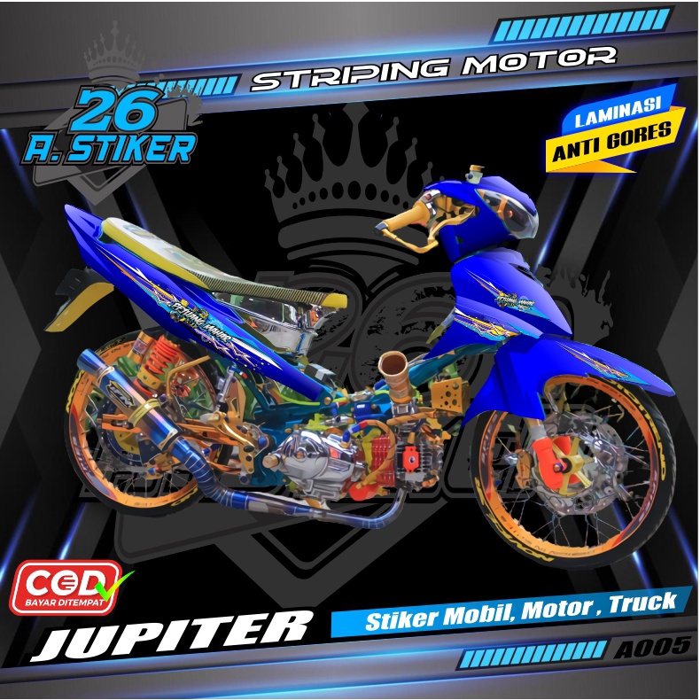 Stiker Variasi Jupiter Beluk / Jupiter Z / Striping Racing Keren Jupiter Z Simple