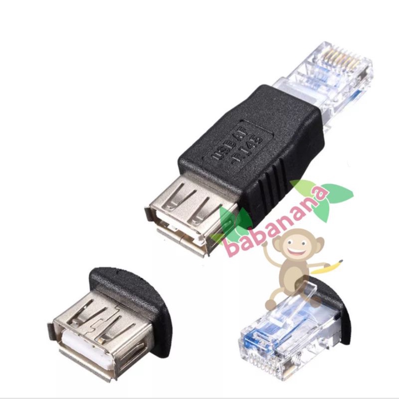 USB Female Type A to RJ45 LAN Ethernet Adapter Converter