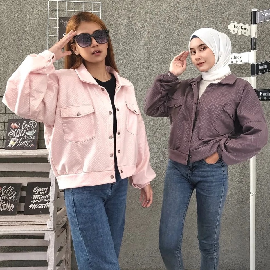 MVP - Olin Diamond Embos - Jaket Oversize Wanita