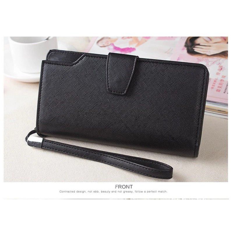 Dompet Wanita Dompet Lipat Panjang Kulit Pu Fashion Korea
