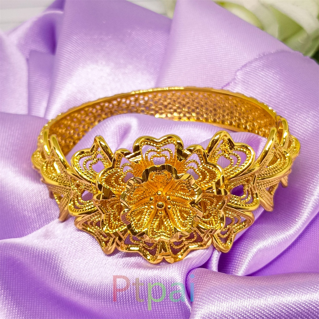 Gelang tangan Keroncong terbaru fashion perhiasan lapis Emas 24k xuping