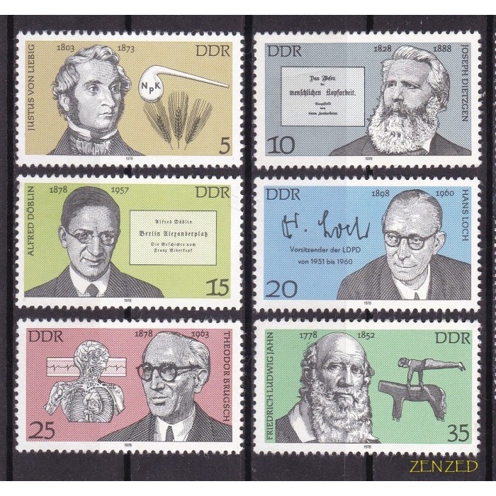 

0615 Perangko Jerman DDR 1978 Personalitites 6v Mnh