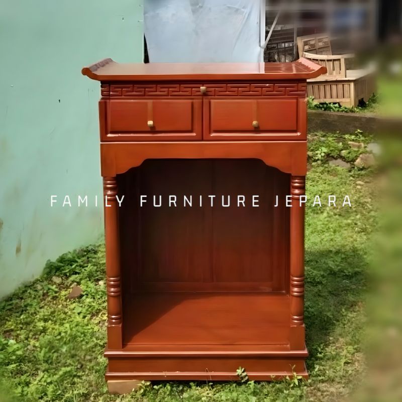 meja altar sembahyang kayu jati minimalis meja sembahyang cina 2 laci