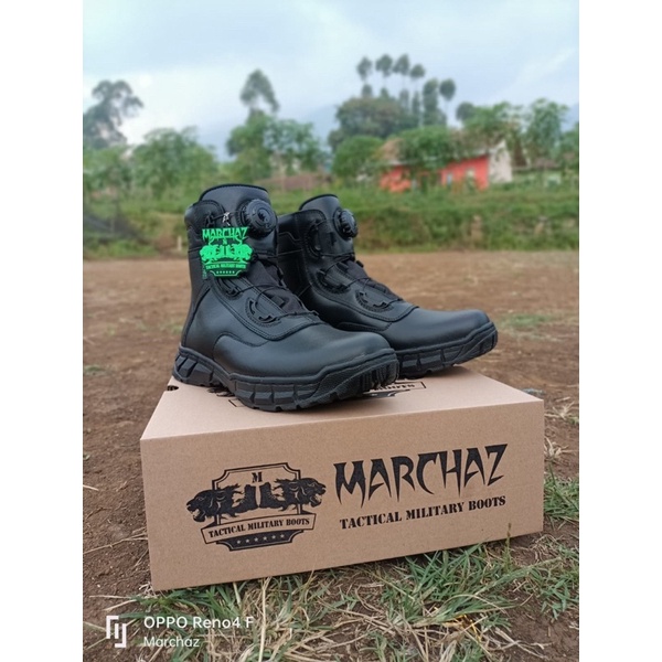 SEPATU PDH TALI PUTAR PENDEK MERK MARCHAZ HITAM FULL KULIT DOF