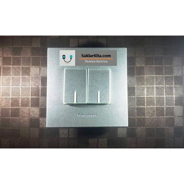 Terkini Panasonic Silver Saklar 2 Gang Fluorescence