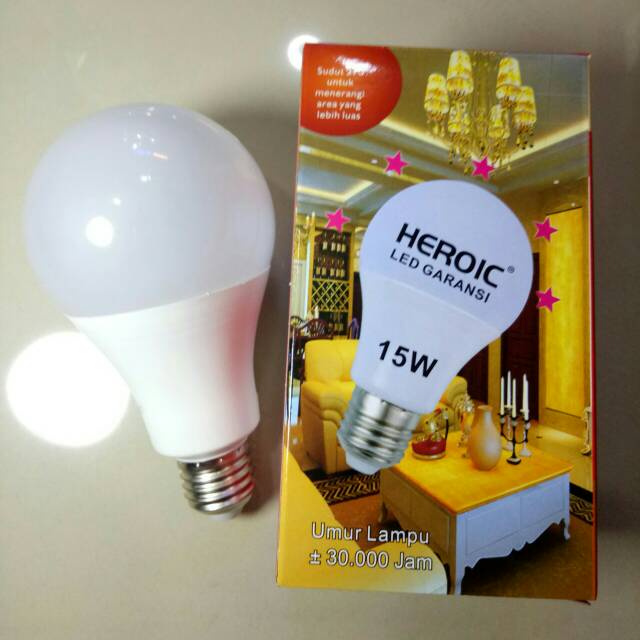 Lampu Led 15 Watt Heroic Bohlam Bergaransi