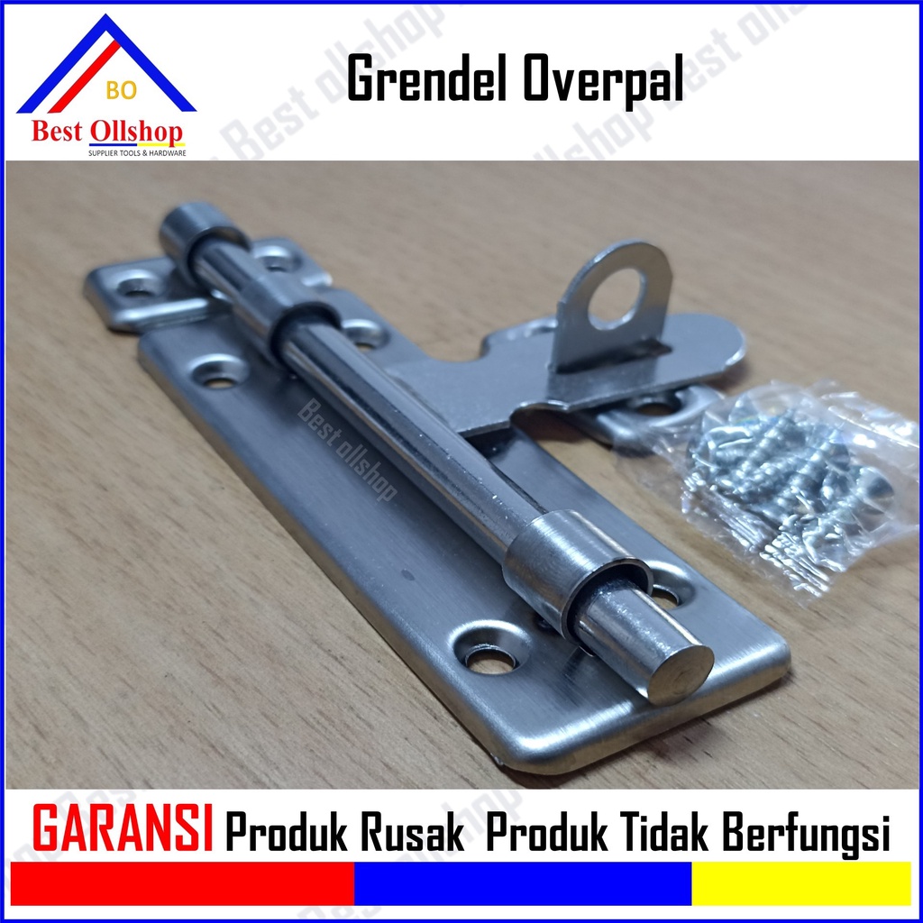 Grendel Overpal 4&quot; Inci In Gembok Slot Gerendel Overval Pengaman Pintu Jendela Gudang 4 Inch Gerendel Selot 8 Inch Stainless Asli