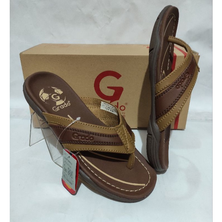 Sendal pria grado Qatar 01 Cream.sendal terbaru grado