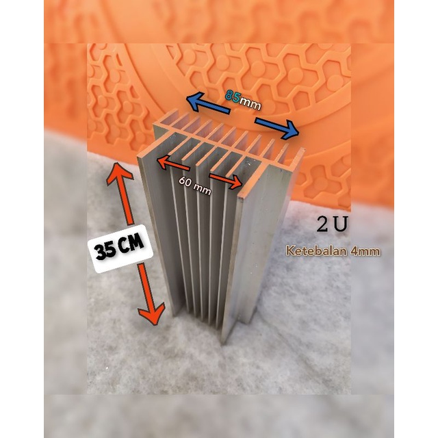 heatsink pendingin built up 2U 35 cm 18 sirip HEATSINK 2U 35 CM