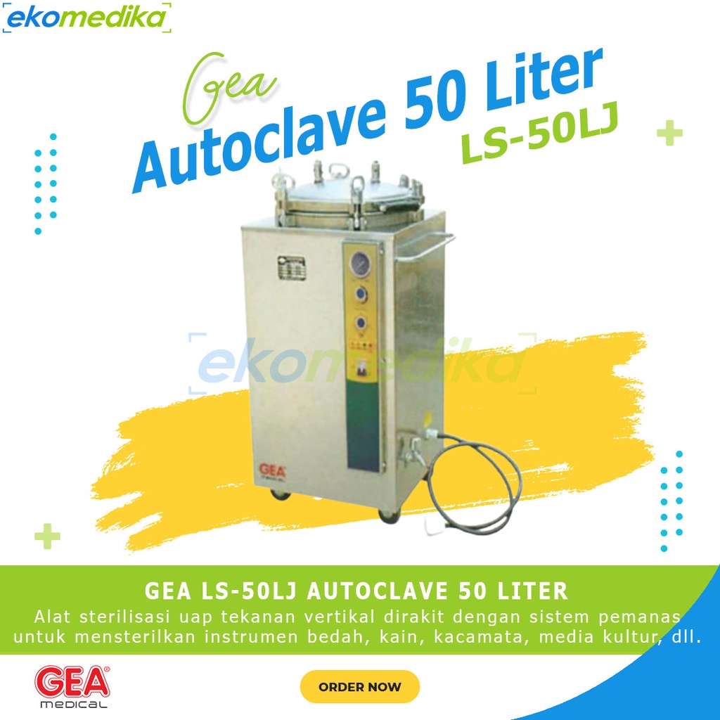 Autoclave Gea 50 Liter LS-50LJ / LS50LJ / LS 50LJ -Alat Sterilisasi Medis - Steam Sterilizer / Steri