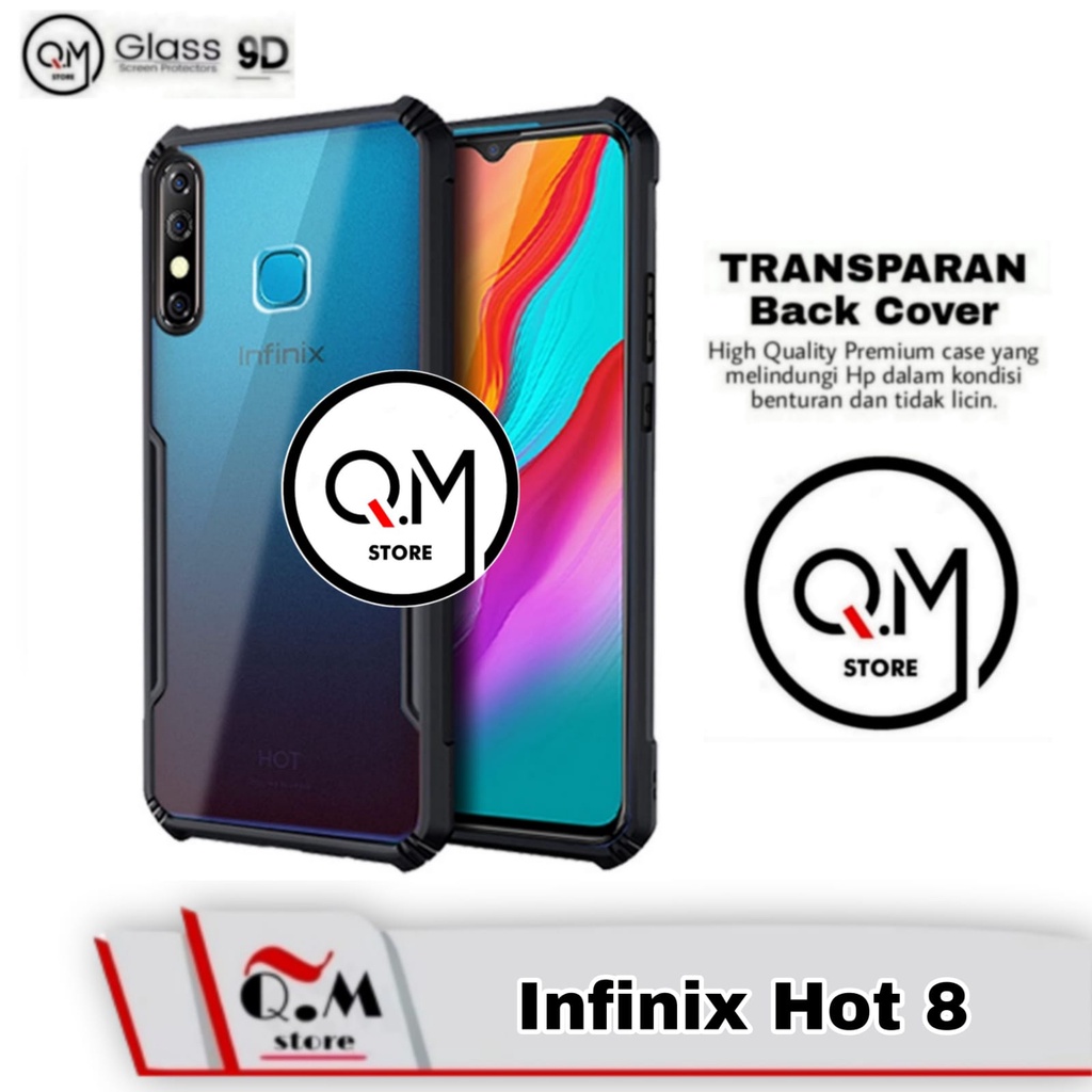 Case Transparan Infinix Hot 8 Softcase Transparan Armor Acrilik Pelindung Back Cover