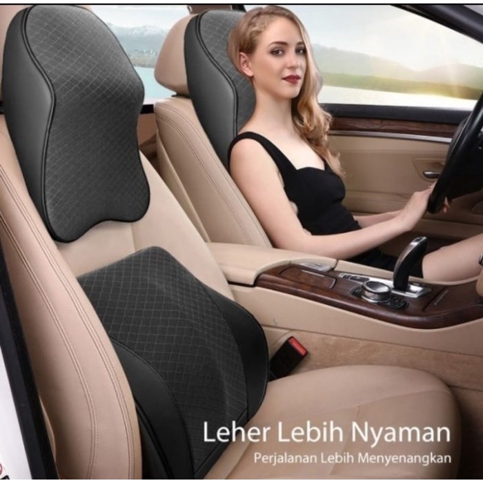 Bantal Mobil Bantal Mobil Sandaran Jok Mobil 1Set Isi 3 ( 2 Bantal + 1 Sandaran)