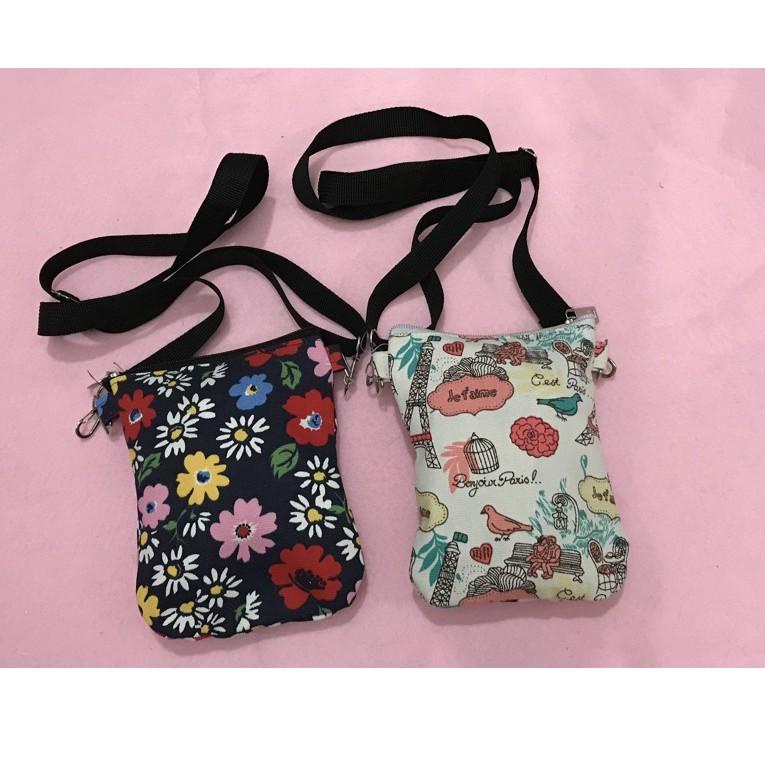 IN.18Oc22ᶜ ◦ TAS KAIN LUCU IMUT GEMAS HP MOTIF SELEMPANG SLING BAG KANVAS DOMPET MINI KECIL MURAH HI