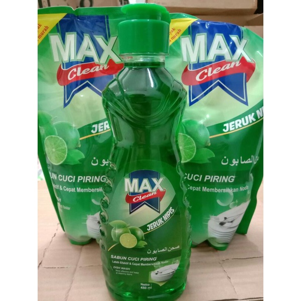 Max Clean Sabun Cuci Piring Pouch 800ml Botol 450ml