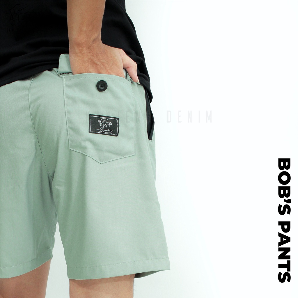 Kanjeng Denim Boardshort Celana Pendek BOB'S PANTS HIJAU MINT