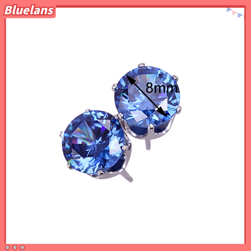 Bluelans Ear Studs Elegant All Match Cubic Zirconia Round Exquisite Earrings