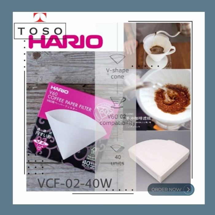 Filter Paper Hario V60 Size 02, Coffee Paper Filter Saringan Kertas
