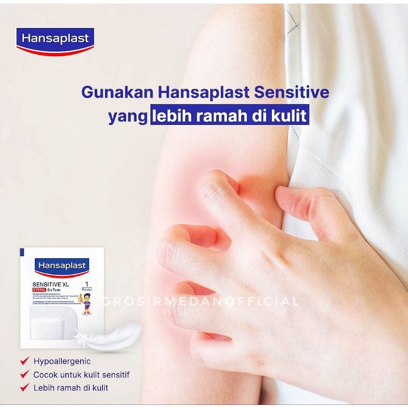 HANSAPLAST besar SENSITIVE 3XL DAN 4XL - PLESTER LUKA STERIL - LUKA OPERASI, LUKA SAYAT, LUKA GORES, DAN LUKA LECET