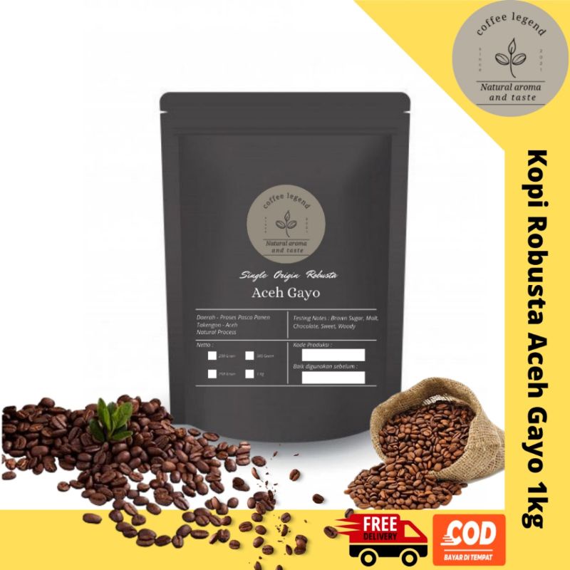 Kopi Robusta Aceh Gayo Takengon 1 kg | Biji / Bubuk