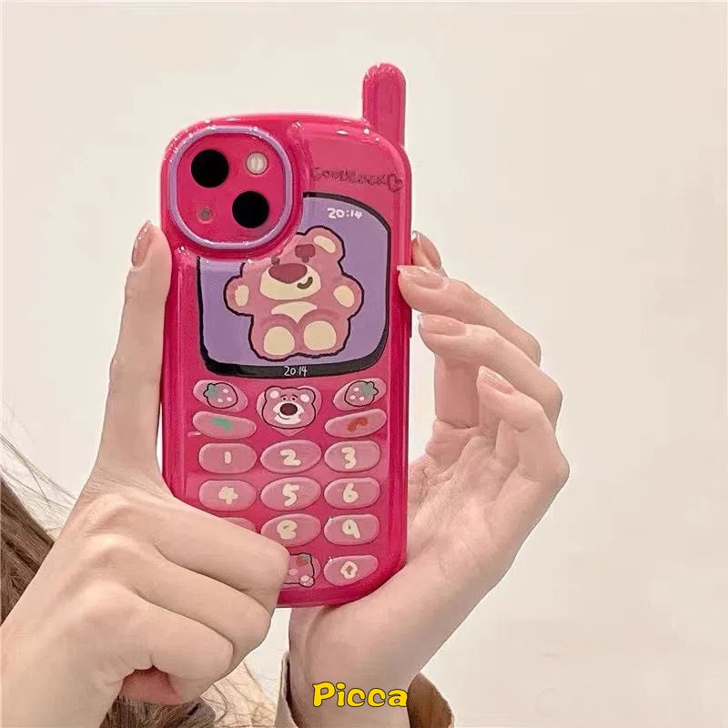 Soft Case Desain Kartun Buaya Strawberry Beruang Gaya Retro Untuk IPhone 11 XR 7 8 Plus 12 13 Pro MAX SE 2020 X XS MAX
