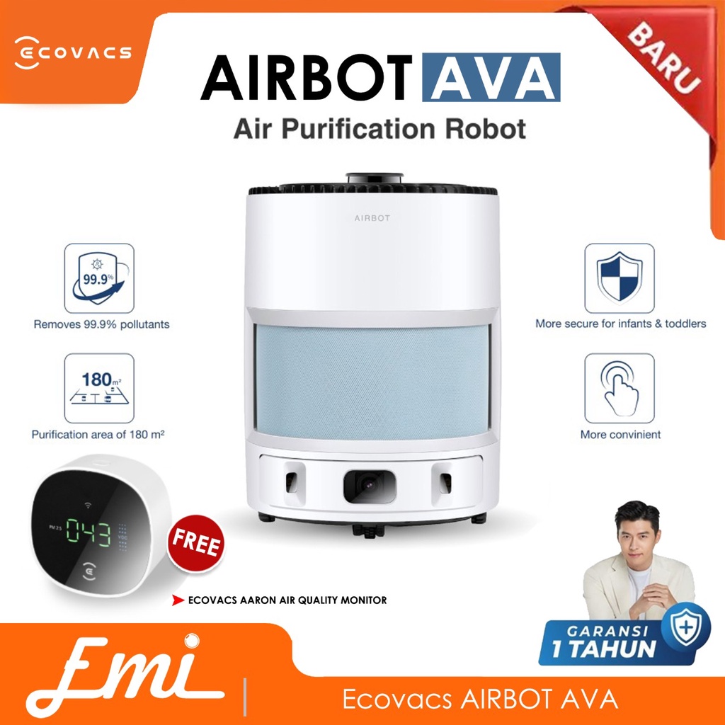 Ecovacs AIRBOT AVA Air Purifier Portable Robot Pemurni Udara Portabel